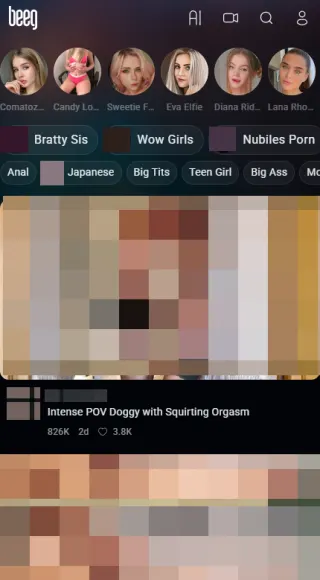 Beeg mobile screenshot