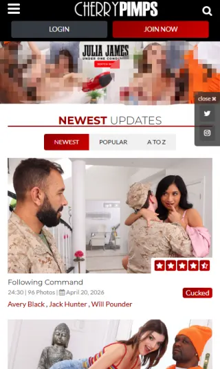 CherryPimps mobile screenshot