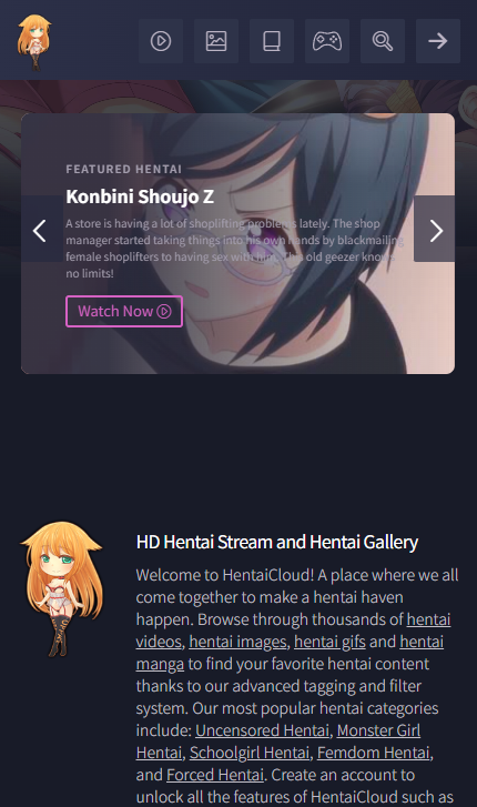 HentaiCloud mobile screenshot
