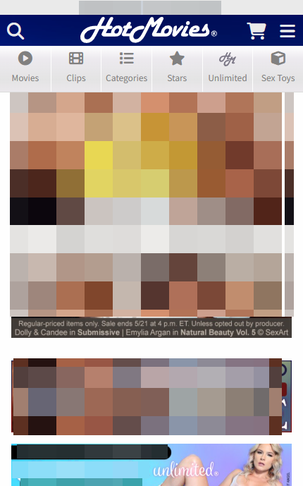 HotMovies mobile screenshot