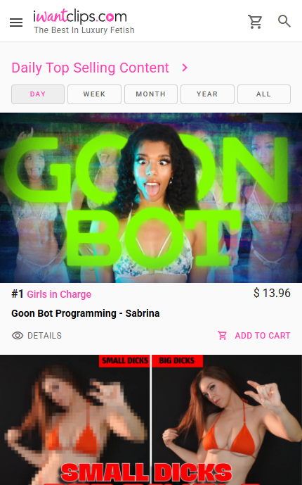 iWantClips mobile screenshot