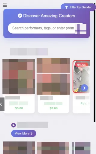 JustForFans mobile screenshot