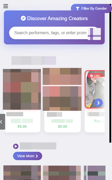 JustForFans mobile screenshot