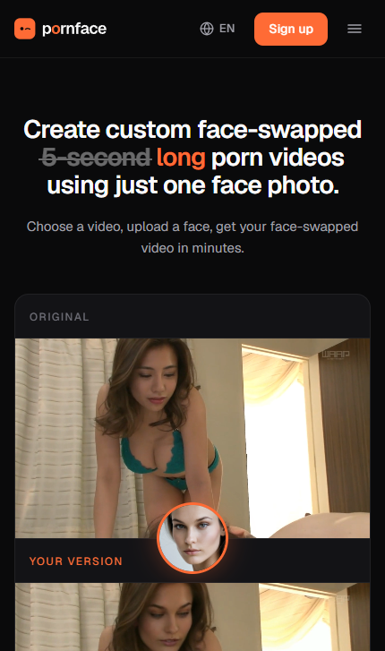 PornFace mobile screenshot
