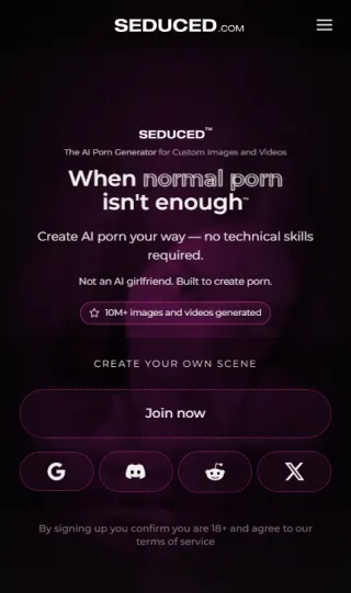 Seduced mobile screenshot