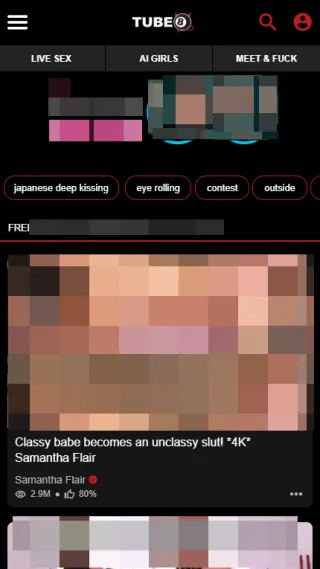 Tube8 mobile screenshot