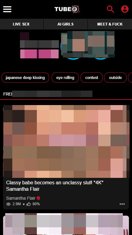 Tube8 mobile screenshot